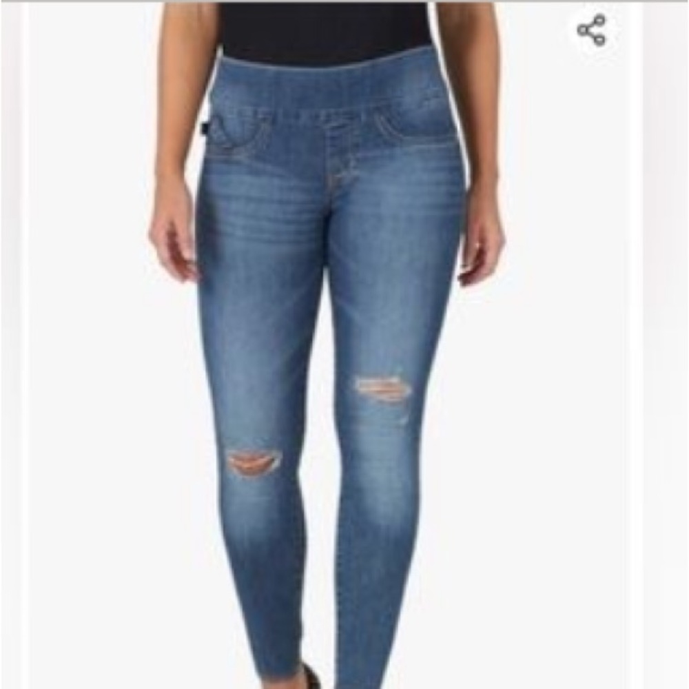 Rock & Republic Denim Leggings Jeggings Fever Full On 12 M Slimming Denim Faded